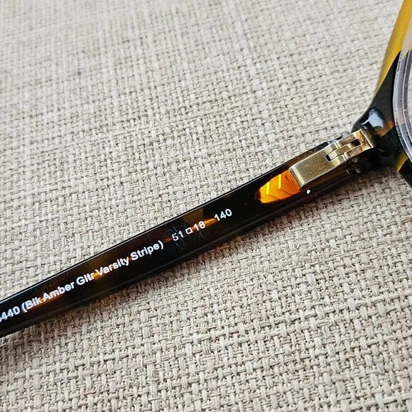 Coach Women Eyeglasses/Glasses Frame HC6102 BLK AMBER GLTR Vasity Stripe Frame - Picture 11 of 12